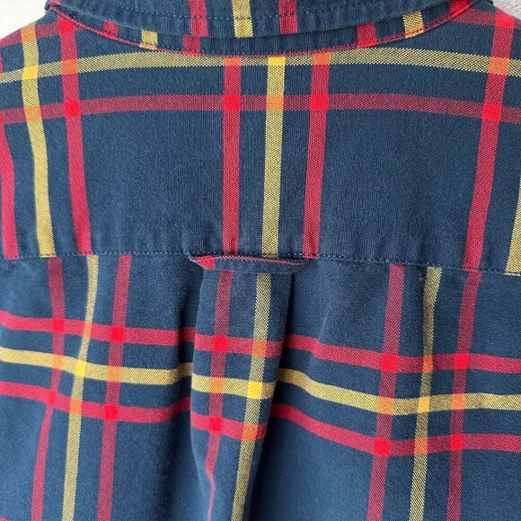 LL Bean Mens Washed Oxford Cloth Button Down Long Sleeve Shirt Size L Plaid - Picture 7 of 13